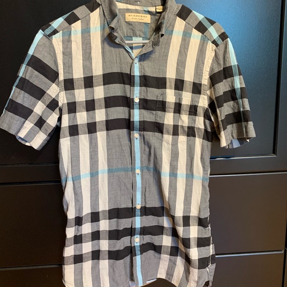 mens burberry button up shirt